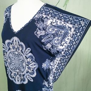 🚫SOLD🚫 Boho navy Batwing kaftan tunic top